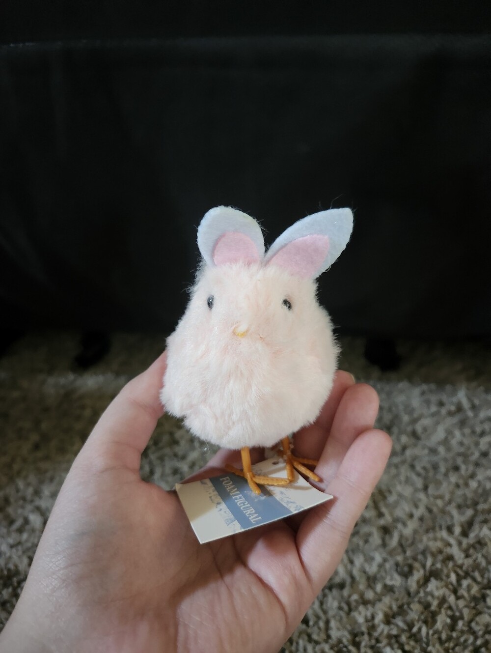 Plush Bunny Chick Decor Toy - Pink